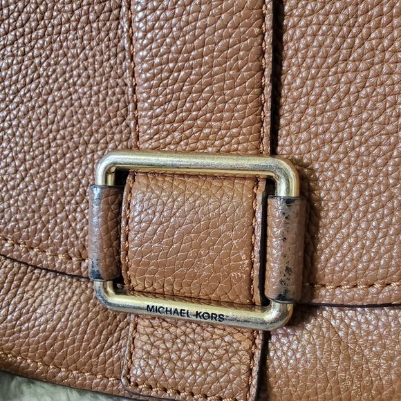 Michael Kors Maxine Brown Leather Saddle Bag - Picture 4 of 10